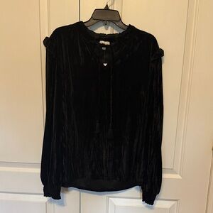 Wonderly Black Velvet Blouse